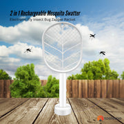 2 in 1 Rechargeable Mosquito Swatter - Electronic Fly Insect Bug Zapper Racket V238-SUPDZ-40003294494800