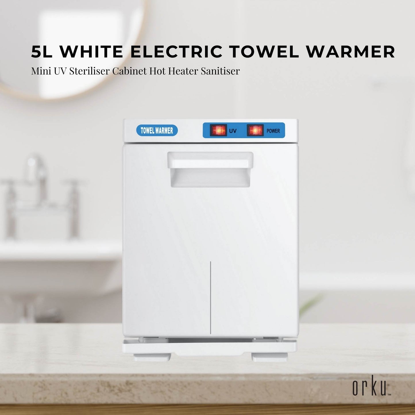 Orku 5L White Electric Hand Towel Warmer Mini UV Steriliser Cabinet Salon Heater V238-SUPDZ-40009100787792