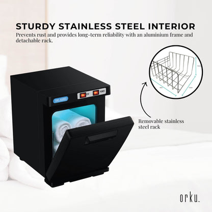 Orku 5L Black Electric Hand Towel Warmer Mini UV Steriliser Cabinet Salon Heater V238-SUPDZ-40009125757008