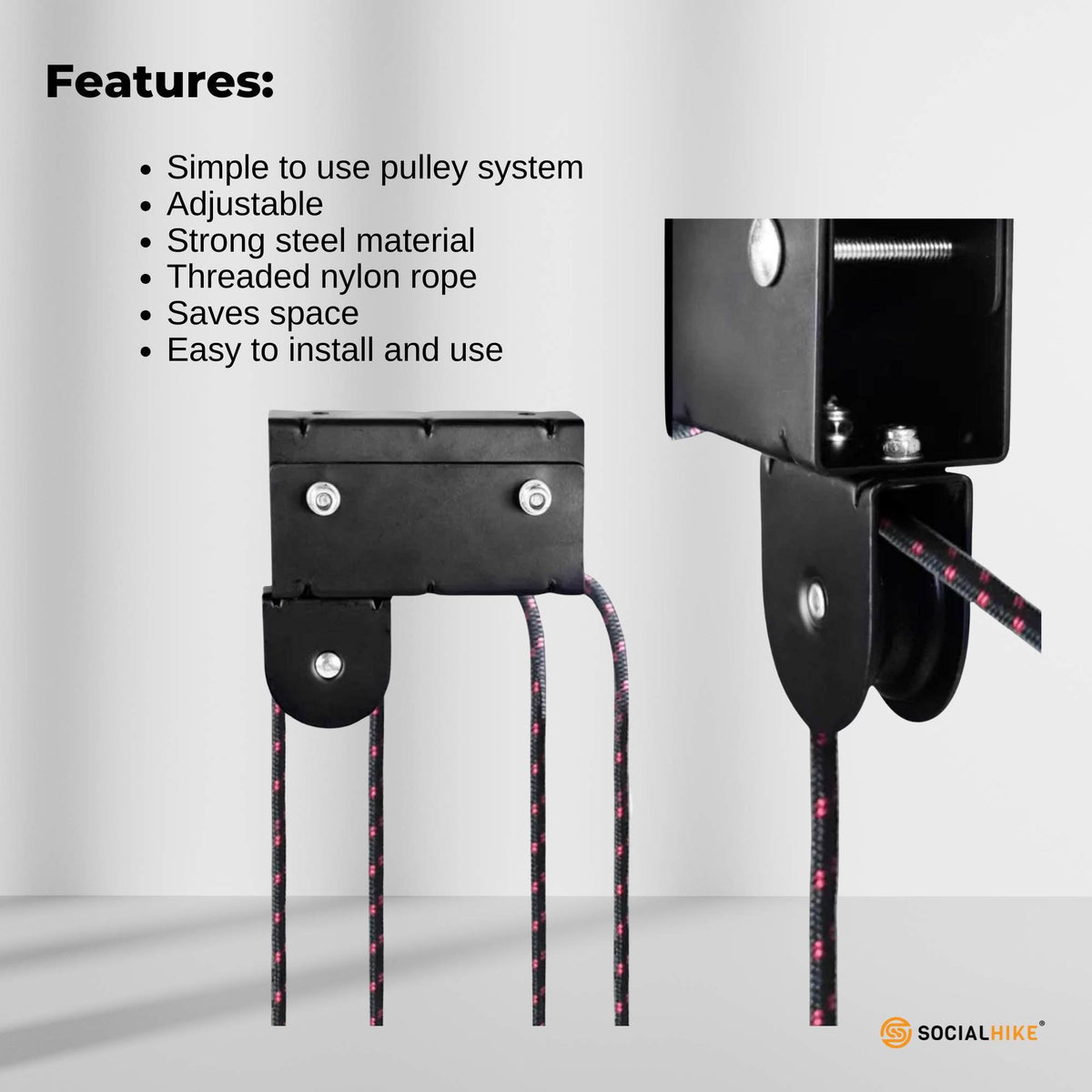 Social Hike Kayak Hoist - 34kg Garage Ceiling Pulley Lift for Kayak Bike Storage V238-SUPDZ-40020308590672