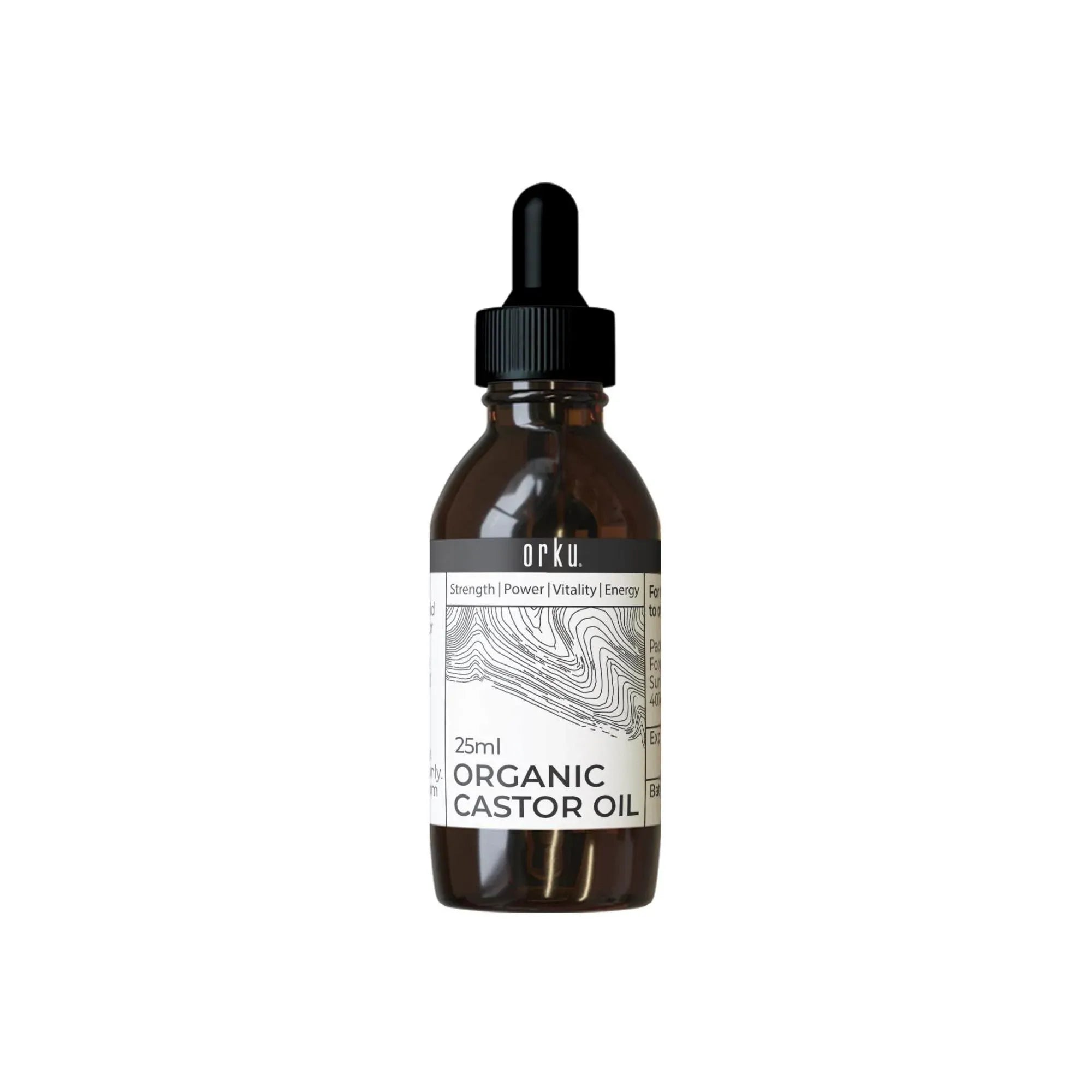 Orku 25ml Organic Castor Oil + Dropper - Hexane Free Cold Pressed V238-SUPDZ-40037323309136