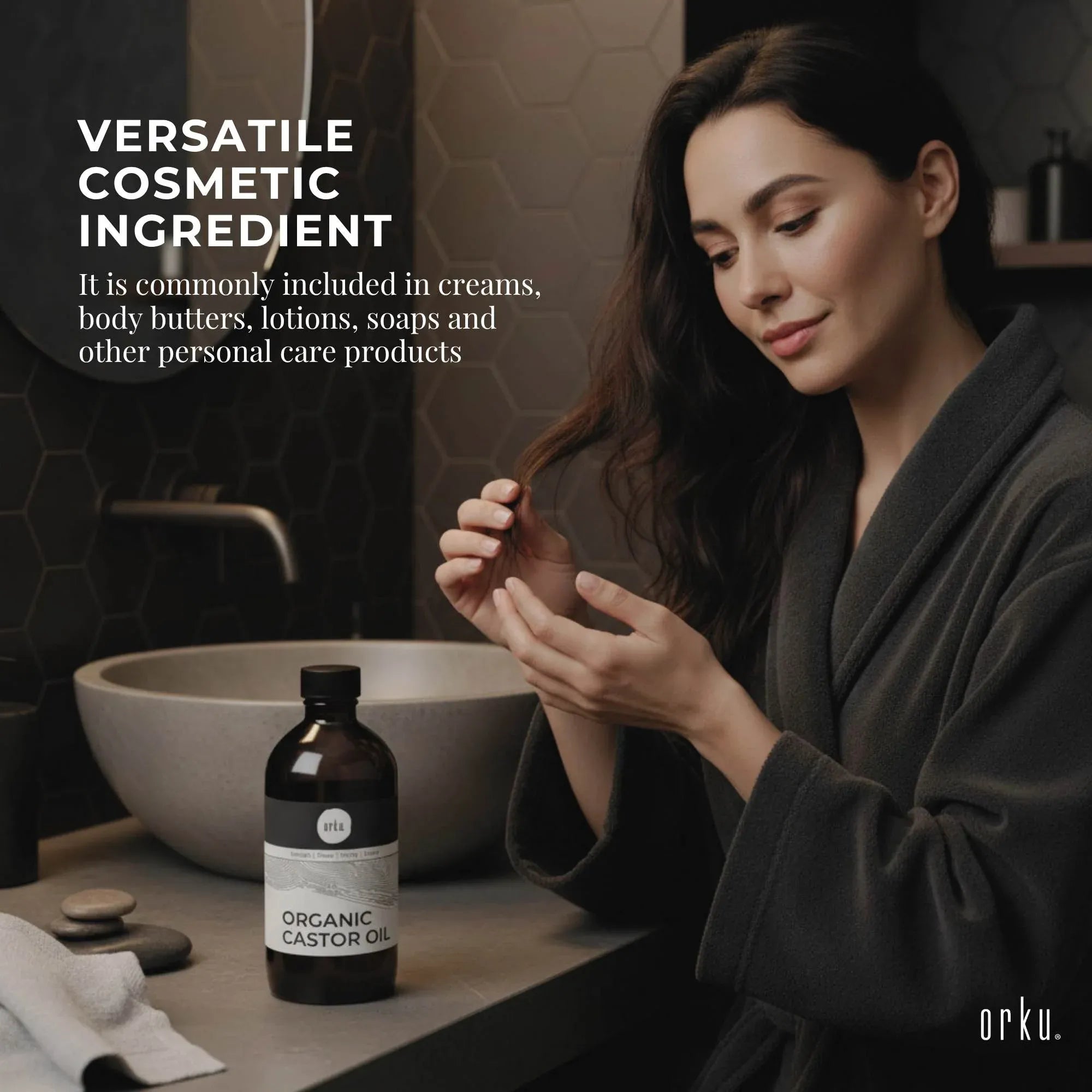 Orku 250ml Organic Castor Oil - Hexane Free Cold Pressed V238-SUPDZ-40037330354256