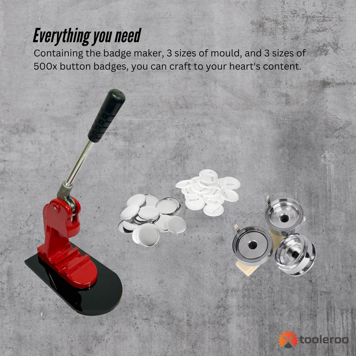 Button Badge Making Set - Maker + Moulds + Badges 25mm 32mm 58mm V238-SUPDZ-40038621904976