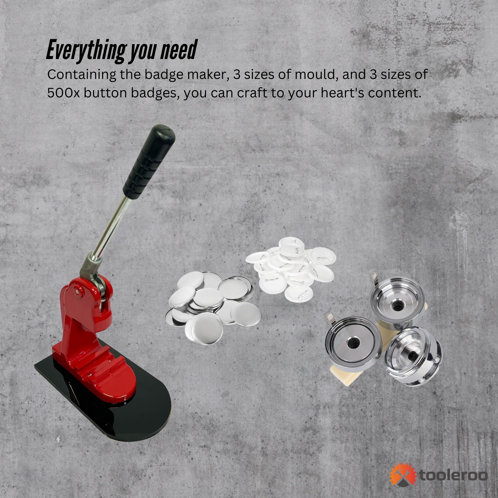 Button Badge Making Set - Maker + Moulds + Badges 25mm 32mm 58mm V238-SUPDZ-40038621904976