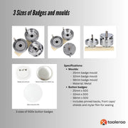 Button Badge Making Set - Maker + Moulds + Badges 25mm 32mm 58mm V238-SUPDZ-40038621904976