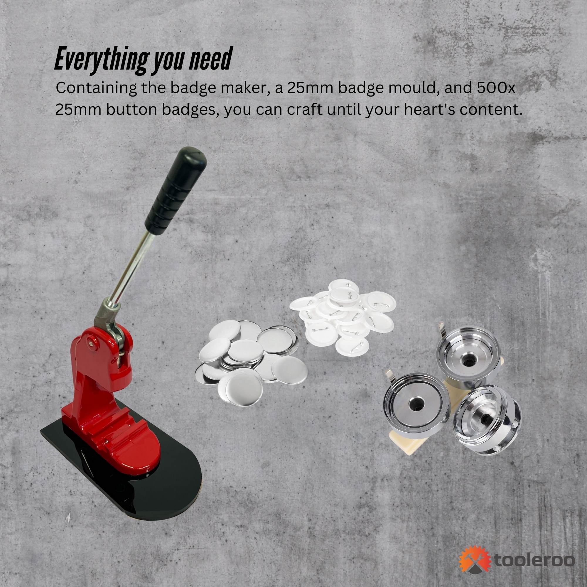 Button Badge Making Set 25mm - Maker + Mould + Badges V238-SUPDZ-40039968309328