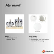 Button Badge Making Set 25mm - Maker + Mould + Badges V238-SUPDZ-40039968309328