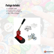 Button Badge Making Set 58mm - Maker + Mould + Badges V238-SUPDZ-40039980105808