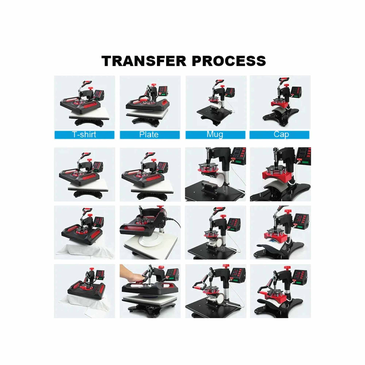 5 in 1 Combo Heat Press - DIY Hobby Craft Logo Transfer HVT Sublimation Printing V238-SUPDZ-40063446777936