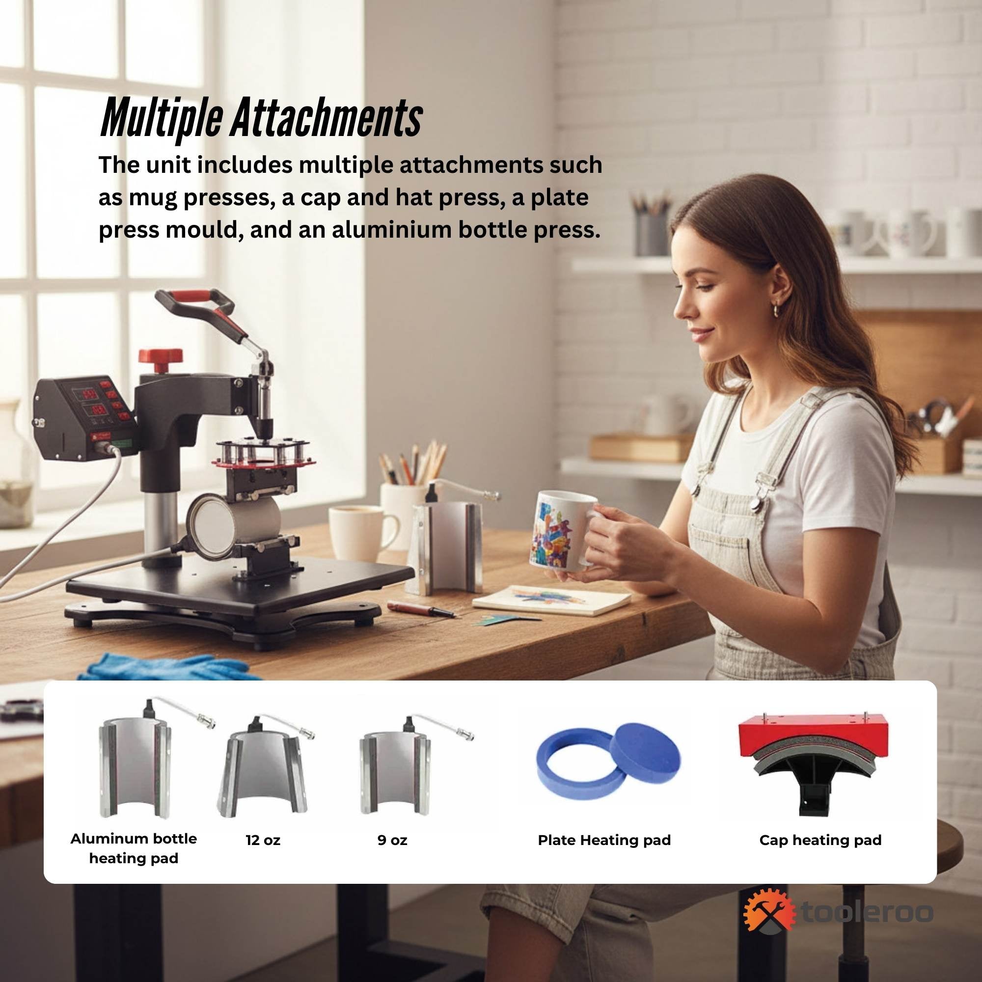 8 in 1 Combo Heat Press - DIY Hobby Craft Logo Transfer HVT Sublimation Printing V238-SUPDZ-40065037598800