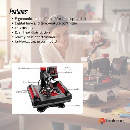 8 in 1 Combo Heat Press - DIY Hobby Craft Logo Transfer HVT Sublimation Printing V238-SUPDZ-40065037598800