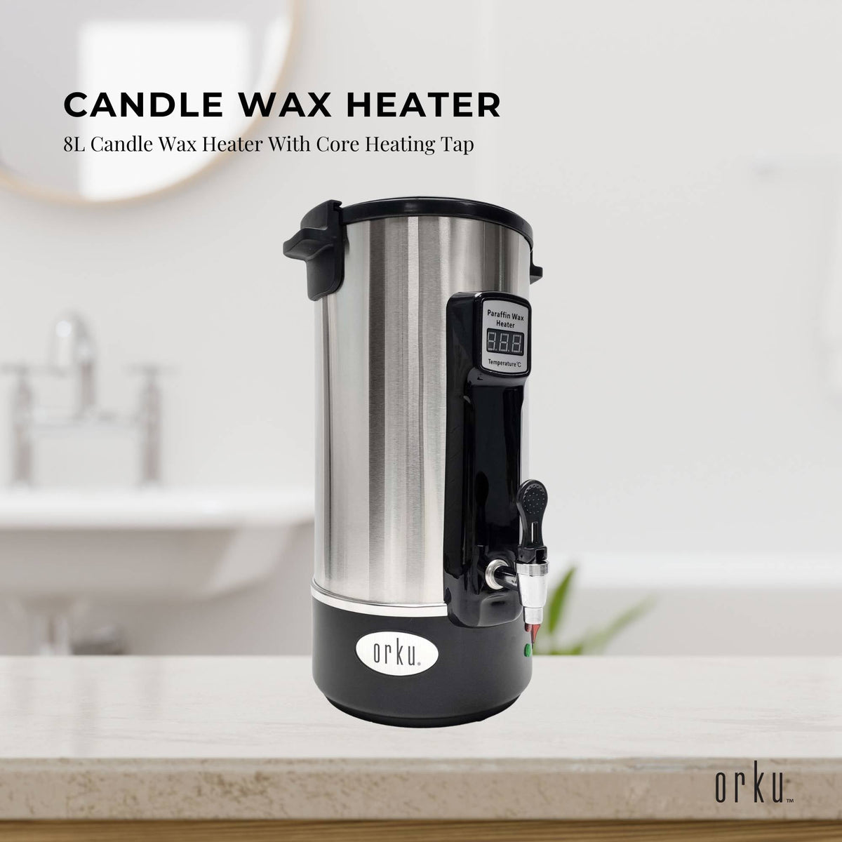 8L Orku Candle Wax Heater With Core Heating Tap - Electric Warmer Melter Pot V238-SUPDZ-40066073296976