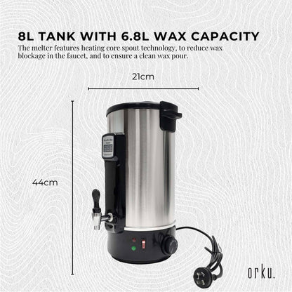 8L Orku Candle Wax Heater With Core Heating Tap - Electric Warmer Melter Pot V238-SUPDZ-40066073296976