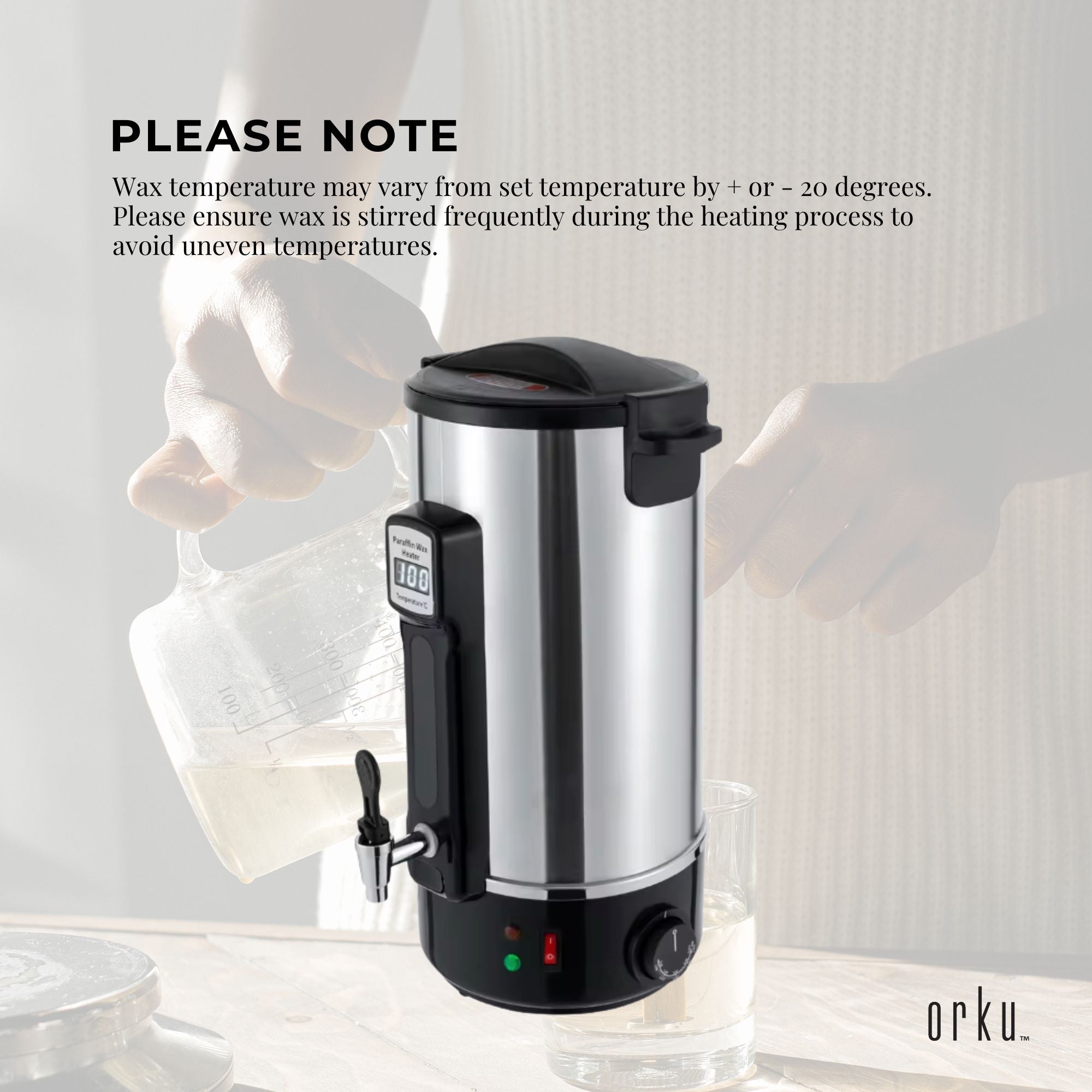 10L Orku Candle Wax Heater With Core Heating Tap - Electric Warmer Melter Pot V238-SUPDZ-40066202861648