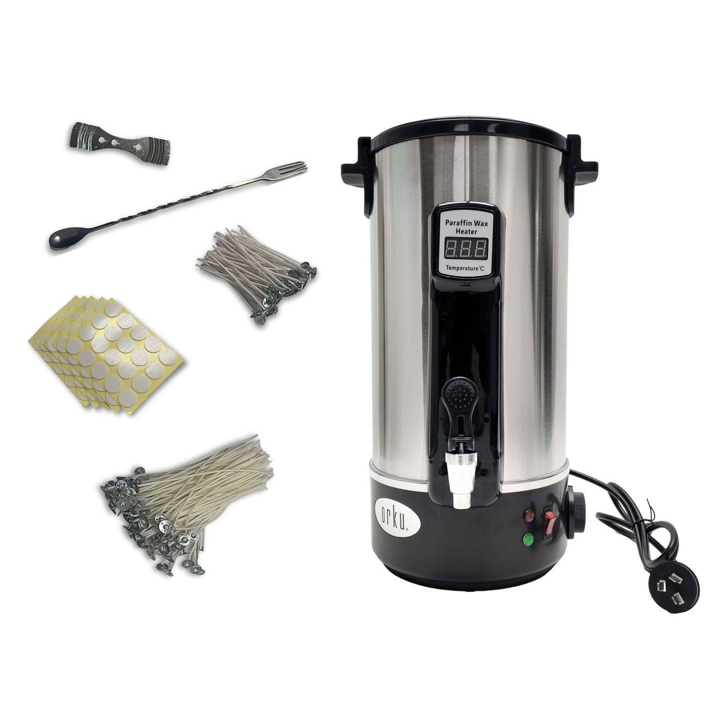 8L Orku Candle Wax Heater With Tap And Accessories - Candle Making Melter Pot V238-SUPDZ-40076489097296