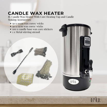 8L Orku Candle Wax Heater With Tap And Accessories - Candle Making Melter Pot V238-SUPDZ-40076489097296