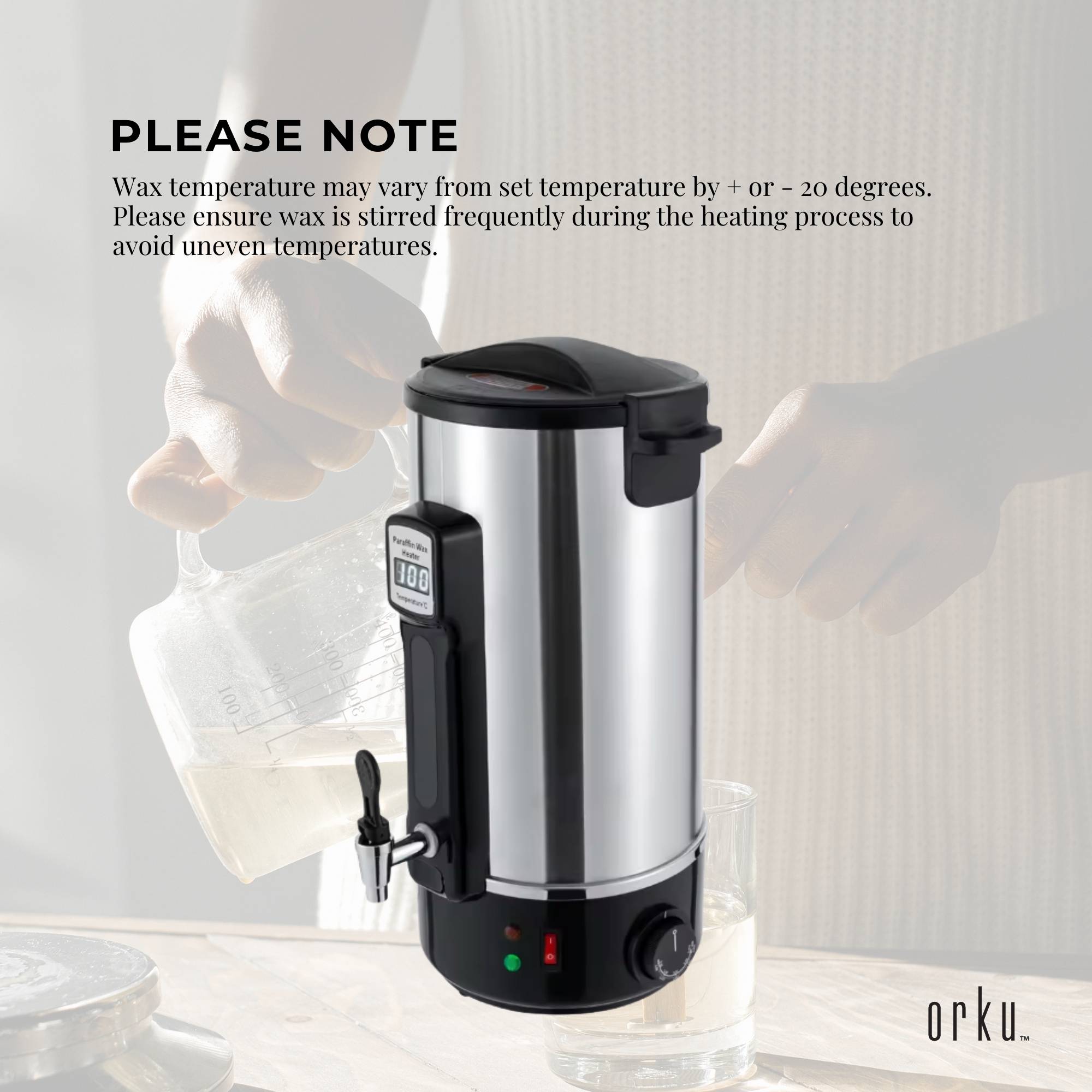 8L Orku Candle Wax Heater With Tap And Accessories - Candle Making Melter Pot V238-SUPDZ-40076489097296
