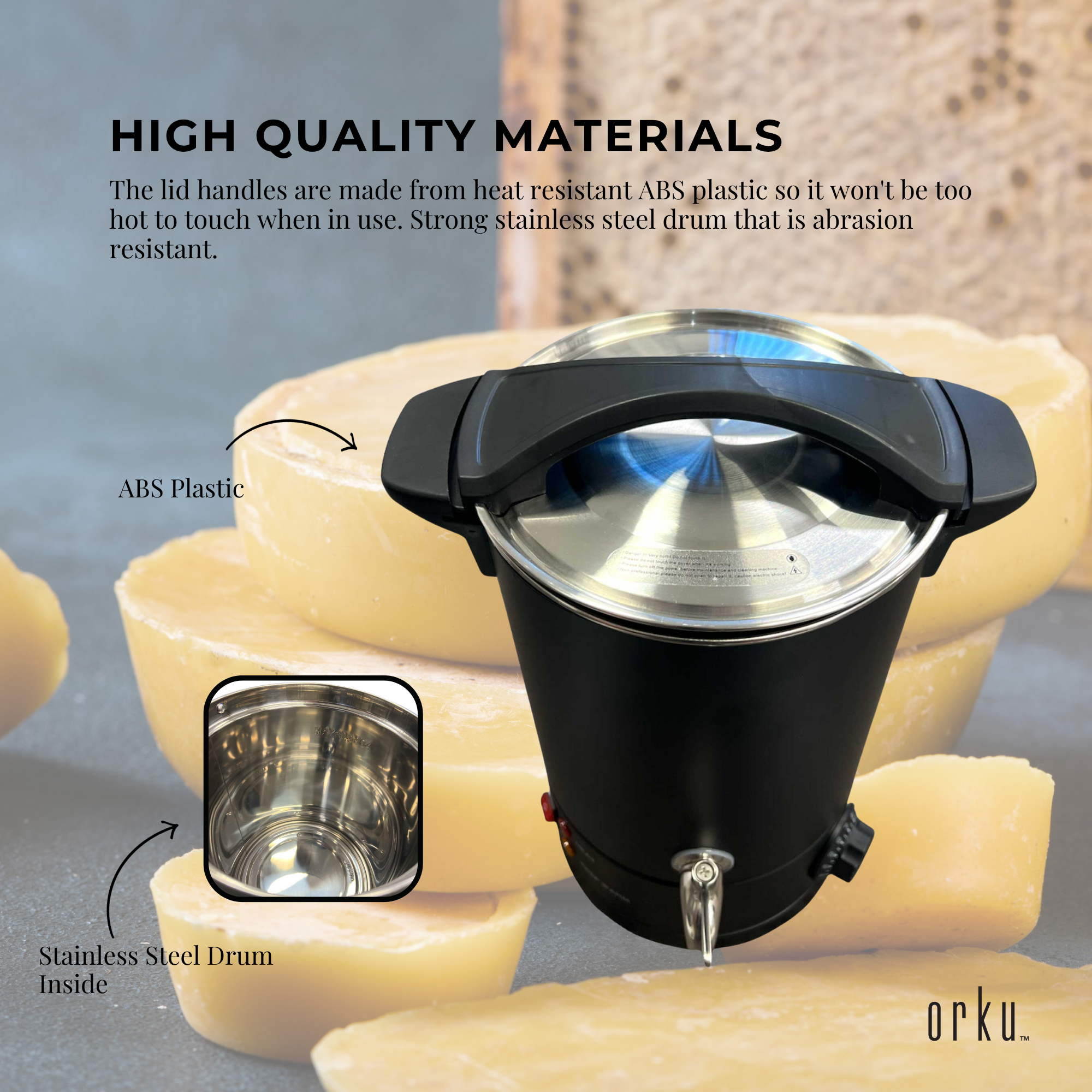 8L Candle Wax Heater Black With Tap - Soy Wax Melter Candle Making Electric V238-SUPDZ-40076893388880