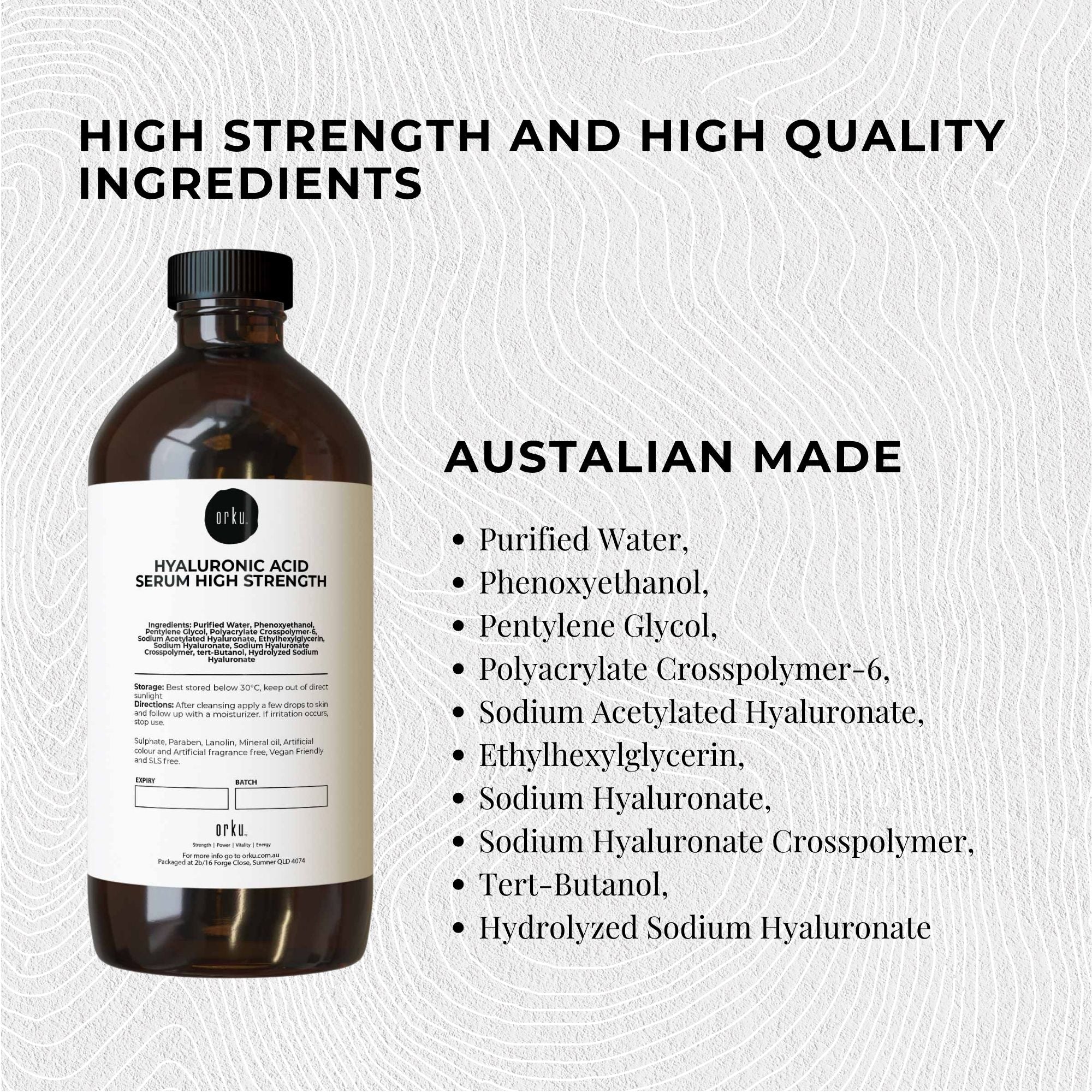 500ml Hyaluronic Acid Serum - High Strength Bulk Cosmetic Face Skin Care V238-SUPDZ-40128263258192