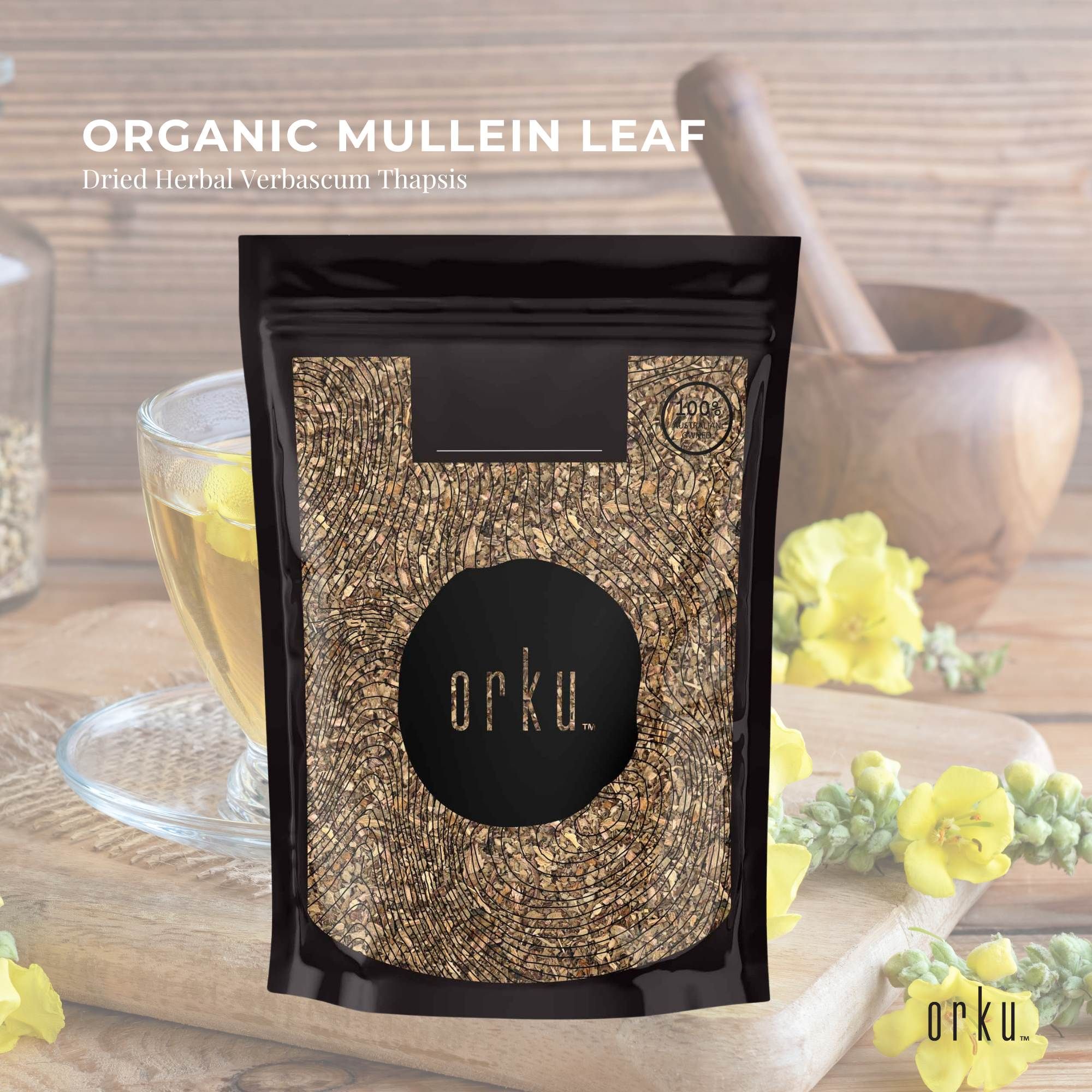 Orku 25g Organic Mullein Leaf - Dried Herbal Verbascum Thapsis V238-SUPDZ-40140702548048
