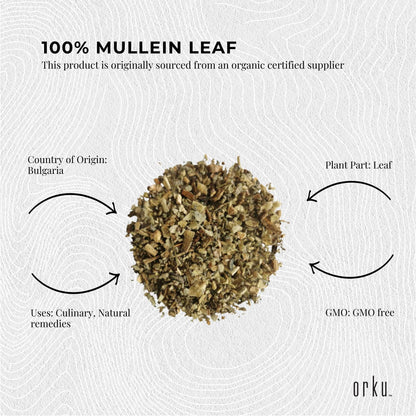 Orku 100g Organic Mullein Leaf - Dried Herbal Verbascum Thapsis V238-SUPDZ-40142212431952