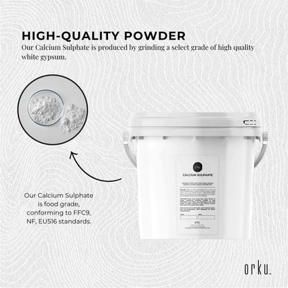 Orku 5Kg Fine Calcium Sulphate Gypsum Powder Tub - Dihydrate Food Grade FCC E516 V238-SUPDZ-40142244446288
