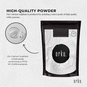 Orku 1Kg Fine Calcium Sulphate Gypsum Powder - Dihydrate Food Grade FCC E516 V238-SUPDZ-40142253719632