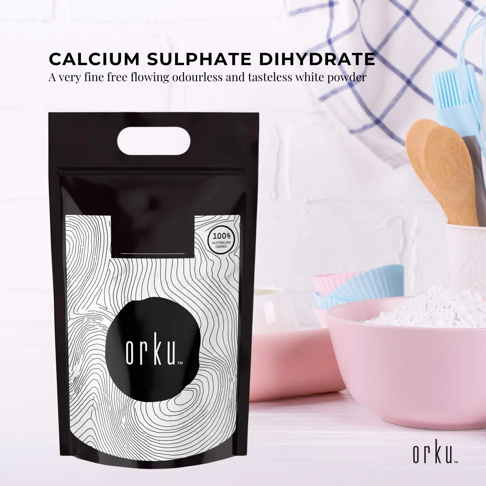 Orku 5Kg Fine Calcium Sulphate Gypsum Powder - Dihydrate Food Grade FCC E516 V238-SUPDZ-40142253883472