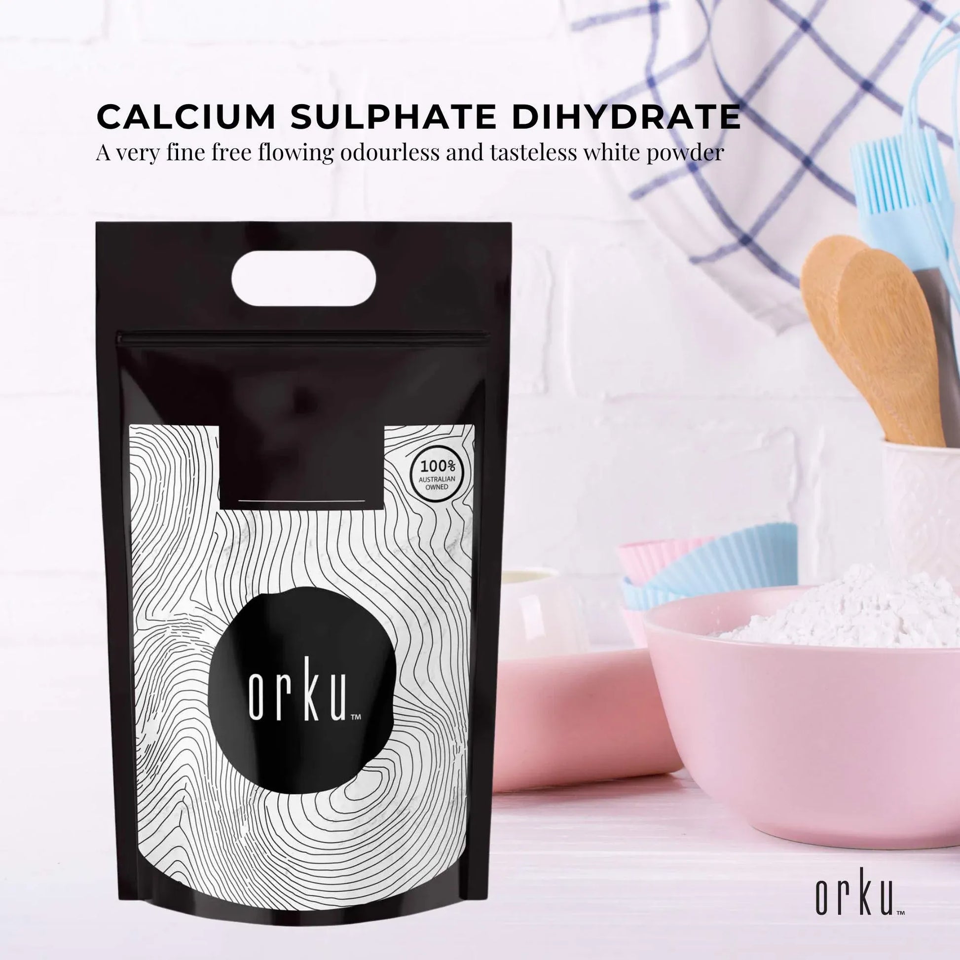 Orku 20Kg Fine Calcium Sulphate Gypsum Powder - Dihydrate Food Grade FCC E516 V238-SUPDZ-40142254342224