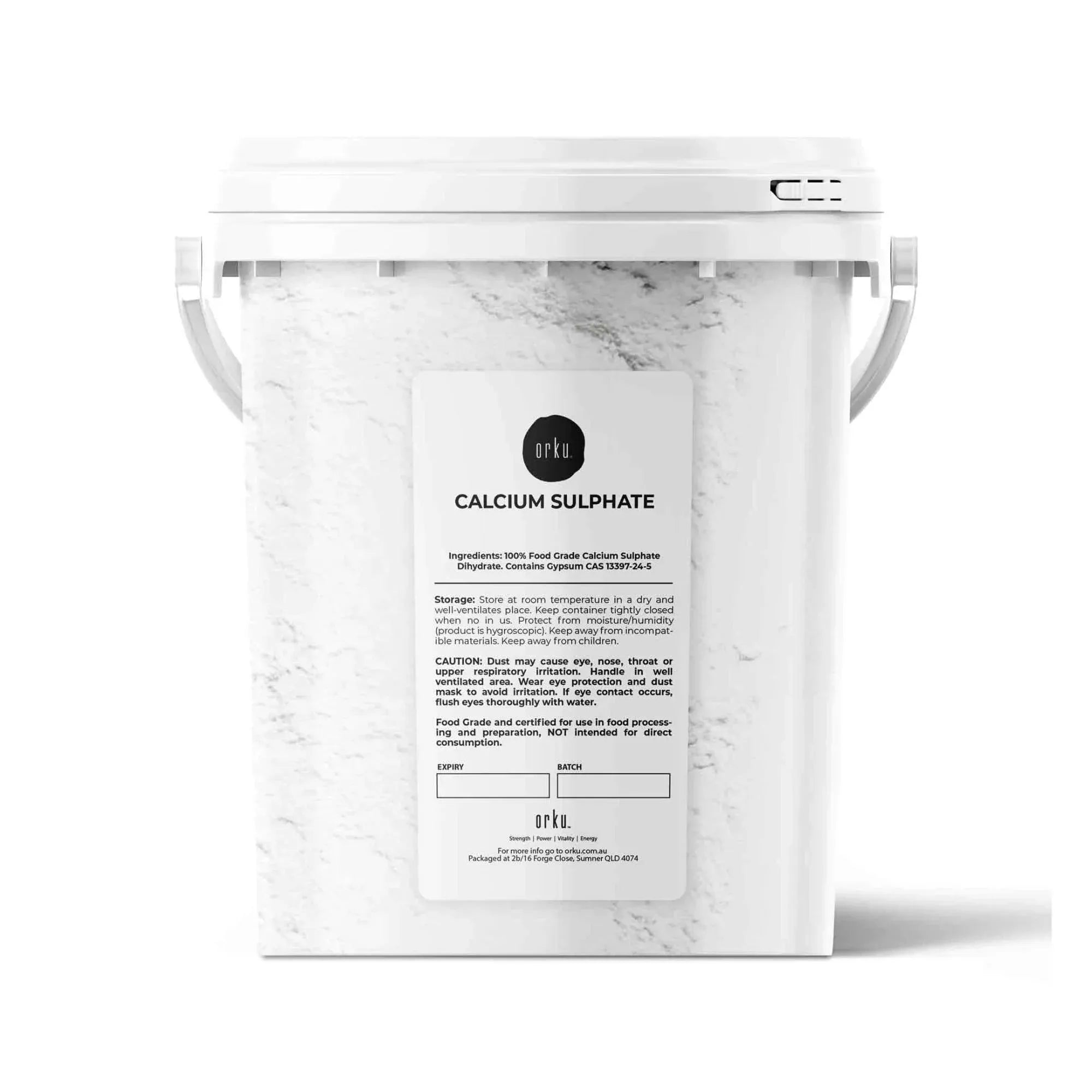 Orku 1Kg Fine Calcium Sulphate Gypsum Powder Tub - Dihydrate Food Grade FCC E516 V238-SUPDZ-40142257258576