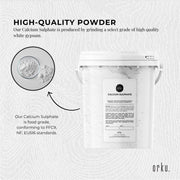 Orku 1Kg Fine Calcium Sulphate Gypsum Powder Tub - Dihydrate Food Grade FCC E516 V238-SUPDZ-40142257258576