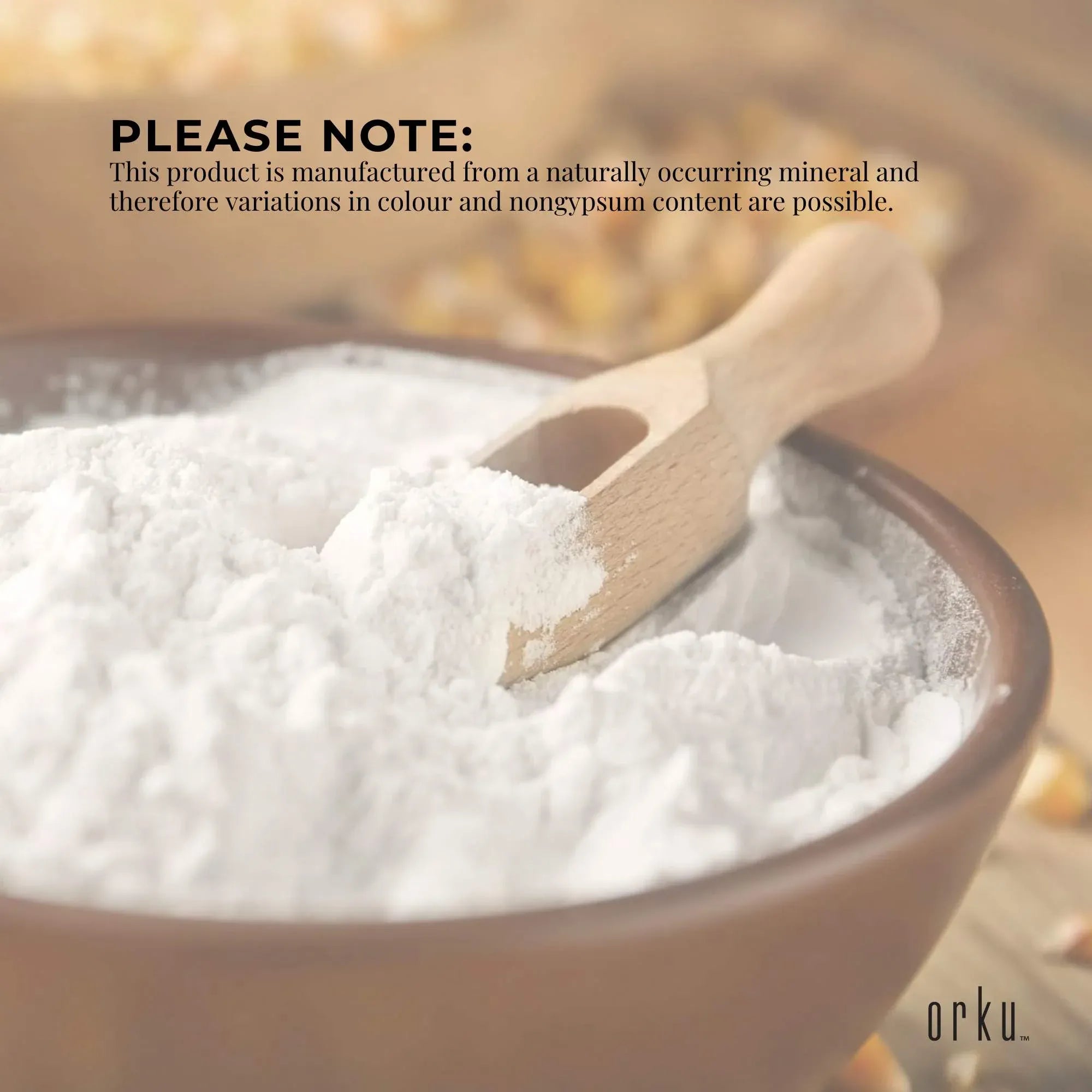 Orku 1Kg Fine Calcium Sulphate Gypsum Powder Tub - Dihydrate Food Grade FCC E516 V238-SUPDZ-40142257258576