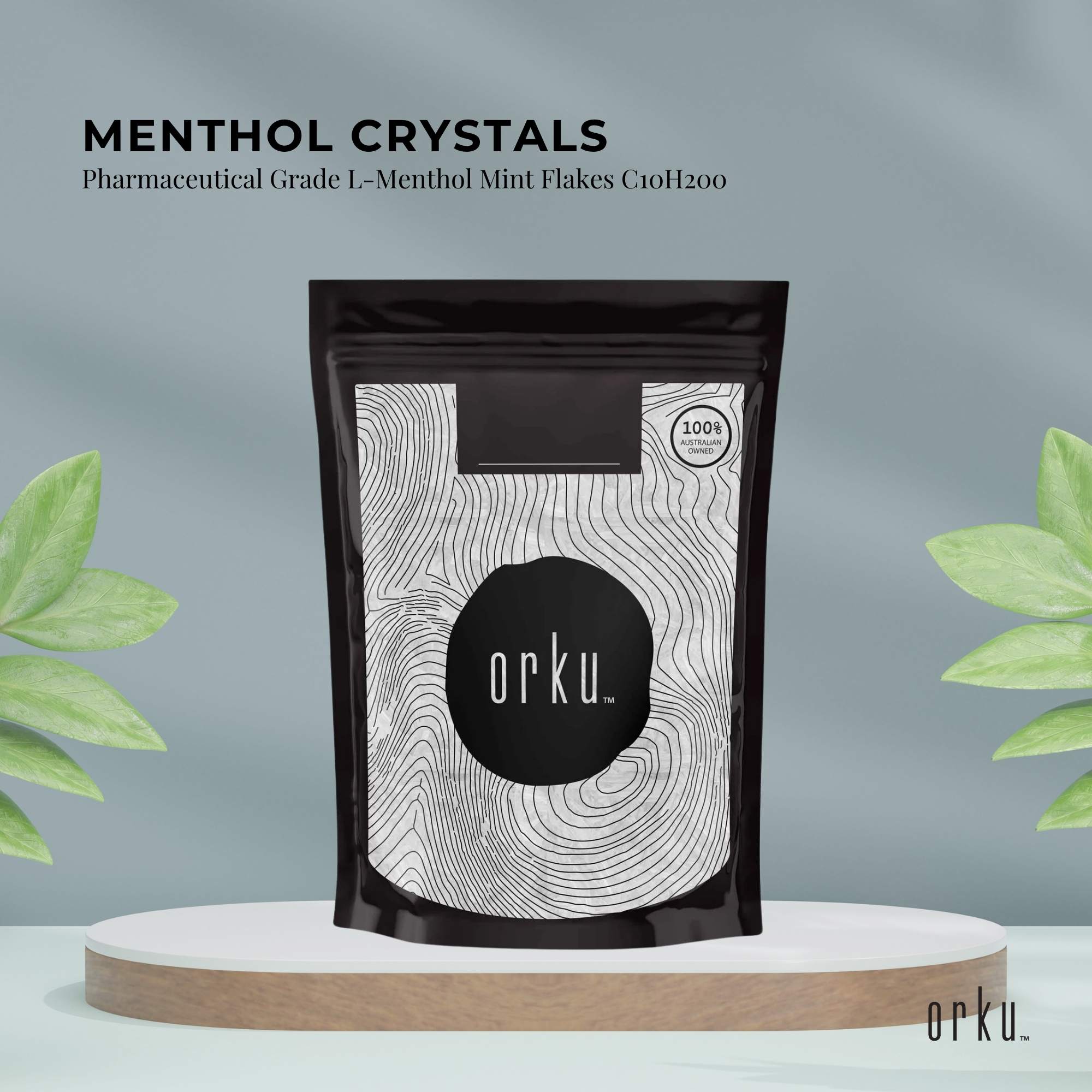 Orku 100g Menthol Crystals - USP Grade L-Menthol Mint Flakes C10H200 V238-SUPDZ-40144447045712