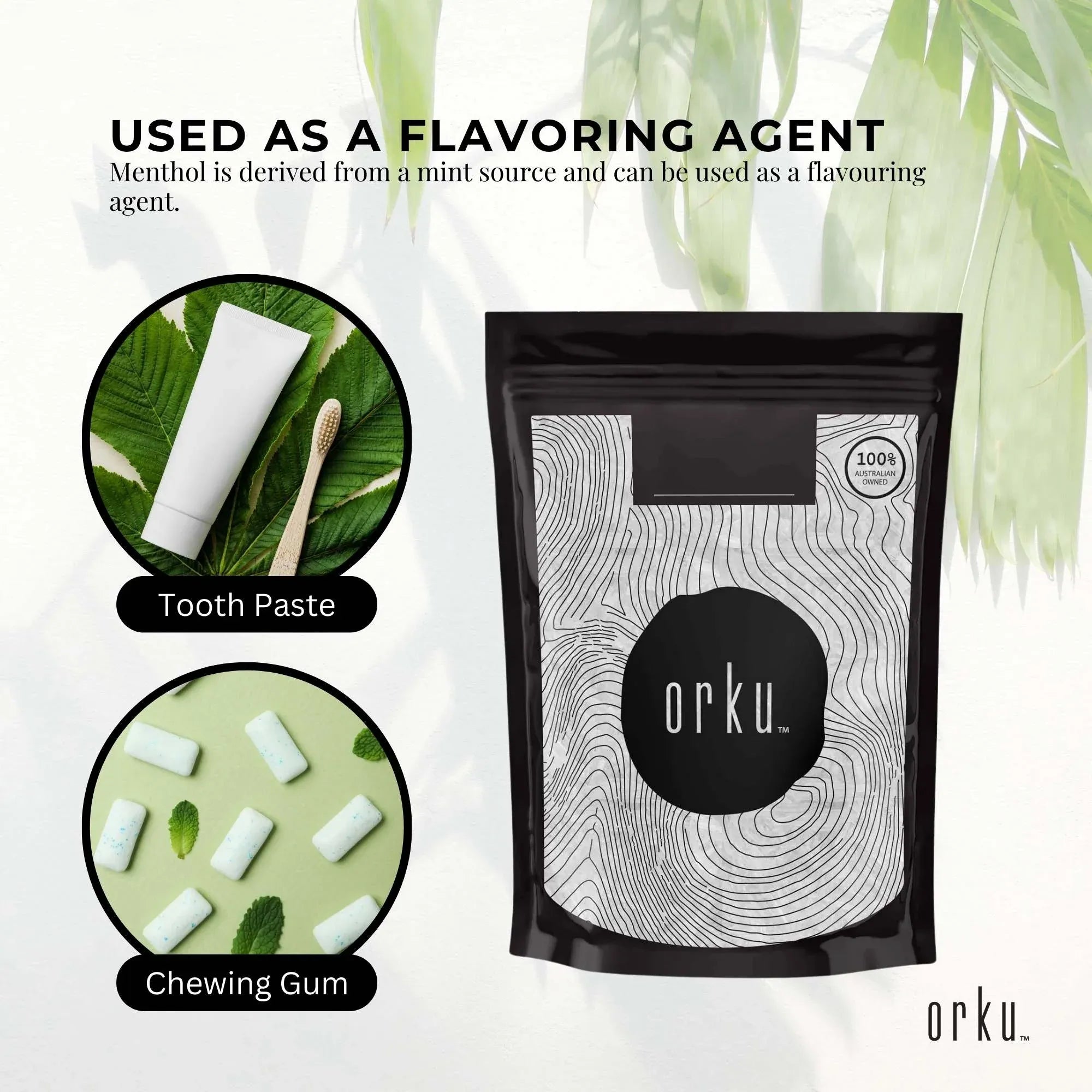 Orku 400g Menthol Crystals - USP Grade L-Menthol Mint Flakes C10H200 V238-SUPDZ-40144455172176