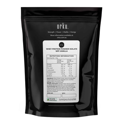 Orku 100g WPI Whey Protein Isolate Powder - Vanilla Bag | Sports Food V238-SUPDZ-40152562597968