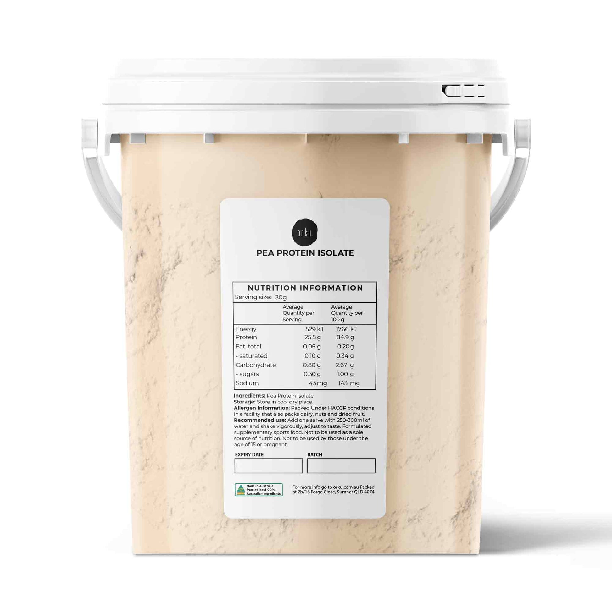 Orku 700g Pea Protein Isolate Powder - High Protein Plant Based Unsweetened Tub V238-SUPDZ-40160912113744