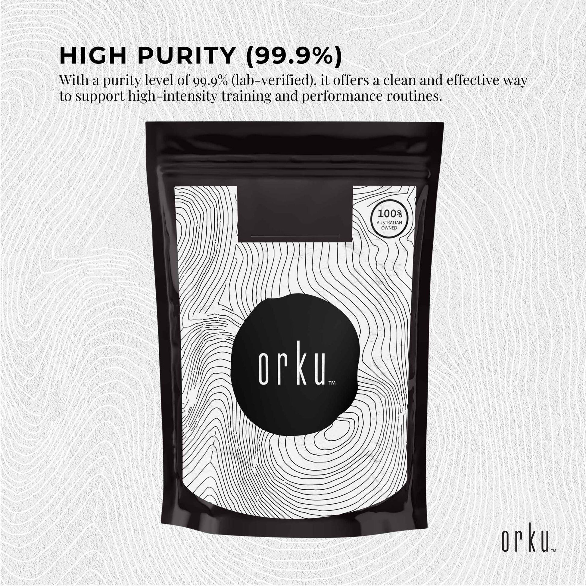 Orku 100g Creatine Monohydrate Powder 200 Mesh Micronised 99.9% Pure Unflavoured V238-SUPDZ-40172500779088