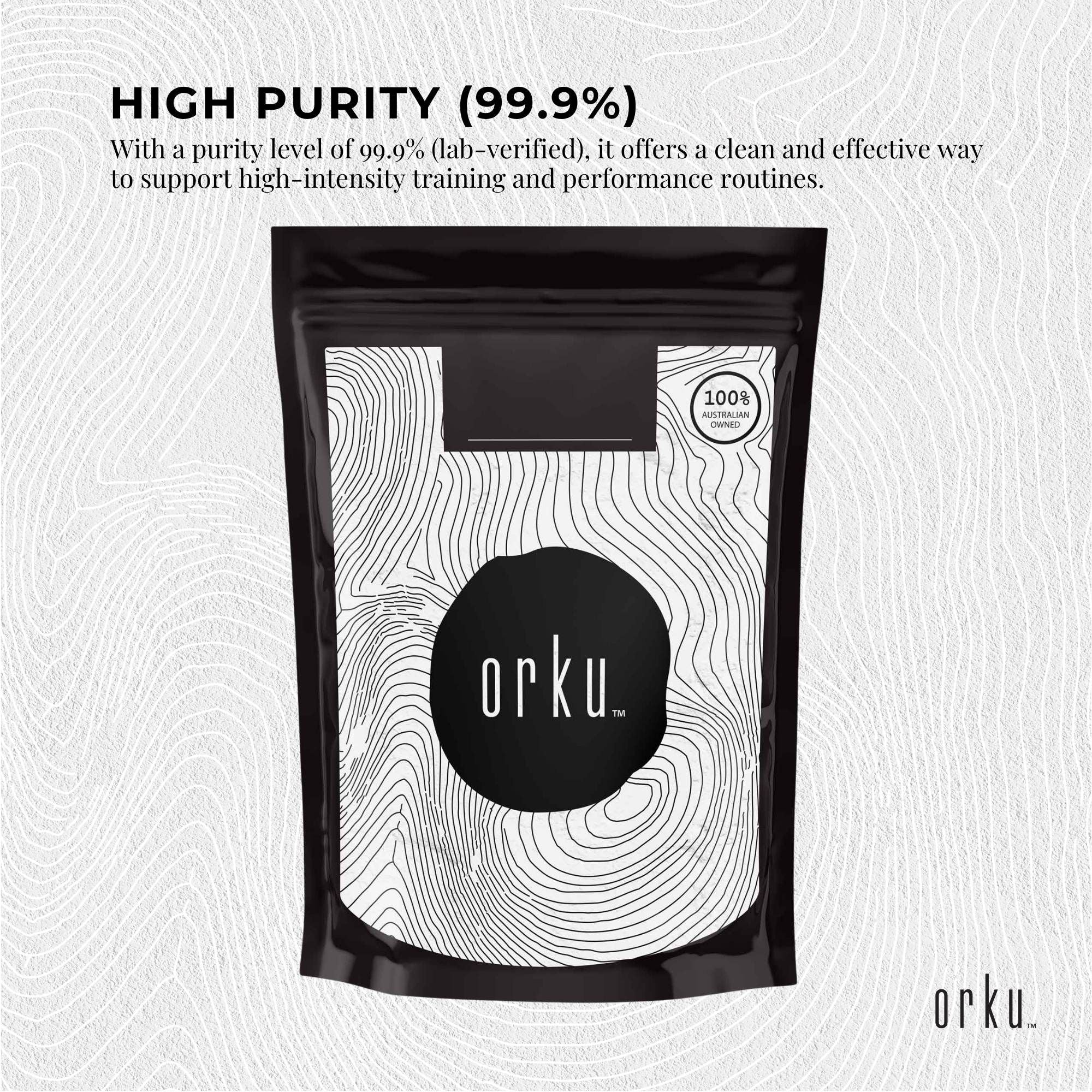 Orku 1Kg Creatine Monohydrate Powder 200 Mesh Micronised 99.9% Pure Unflavoured V238-SUPDZ-40174624243792