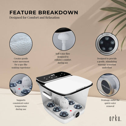 Orku Foot Spa Automatic Water Heating Massager - Electric Pedicure Bath V238-SUPDZ-40175839739984