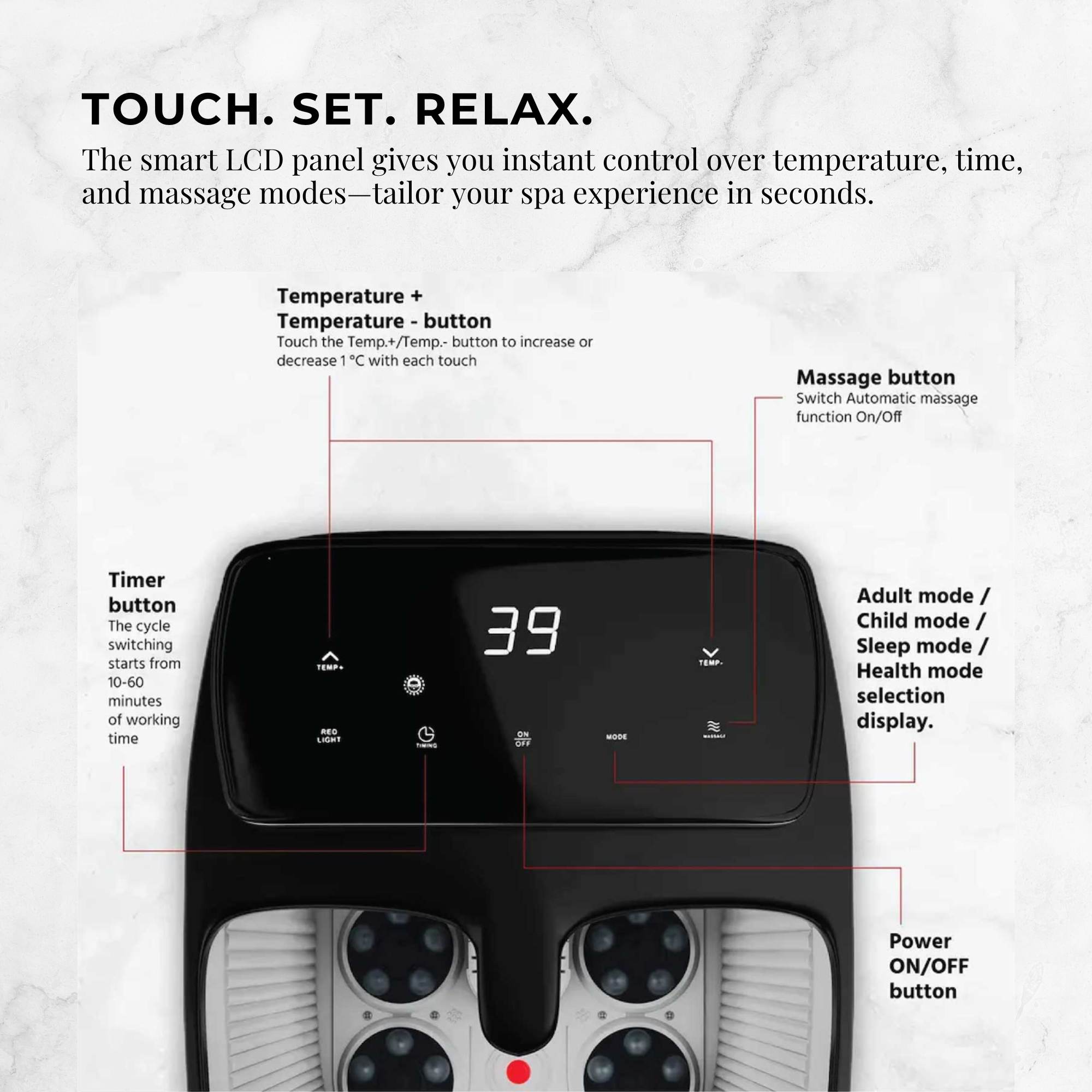 Orku Foot Spa Automatic Water Heating Massager - Electric Pedicure Bath V238-SUPDZ-40175839739984