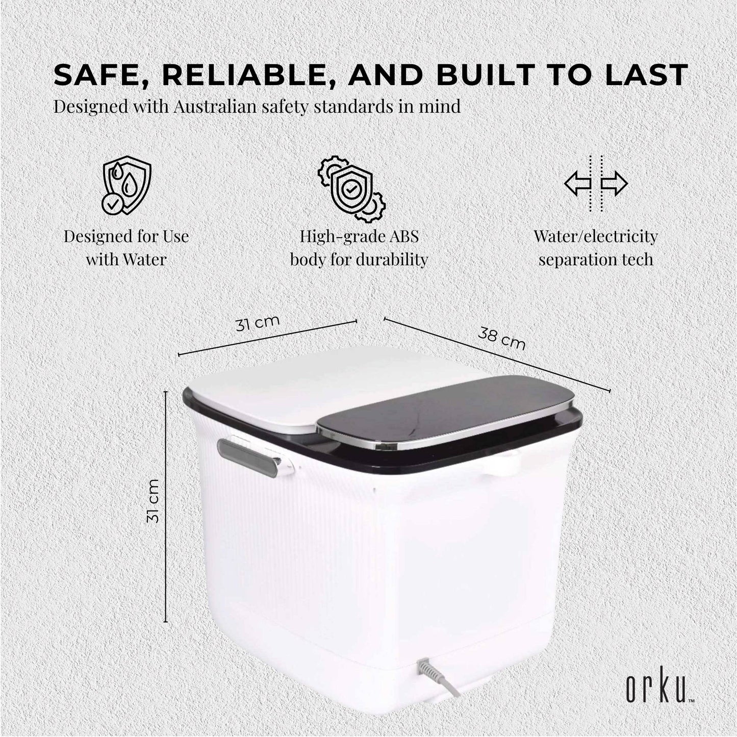 Orku Foot Spa Automatic Water Heating Massager - Electric Pedicure Bath V238-SUPDZ-40175839739984