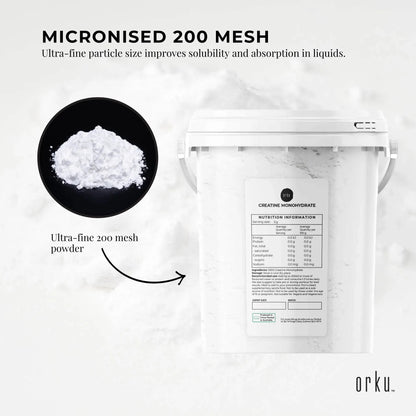 Orku 800g Creatine Monohydrate Powder Tub - 200 Mesh Micronised | 99.9% Purity V238-SUPDZ-40175863857232