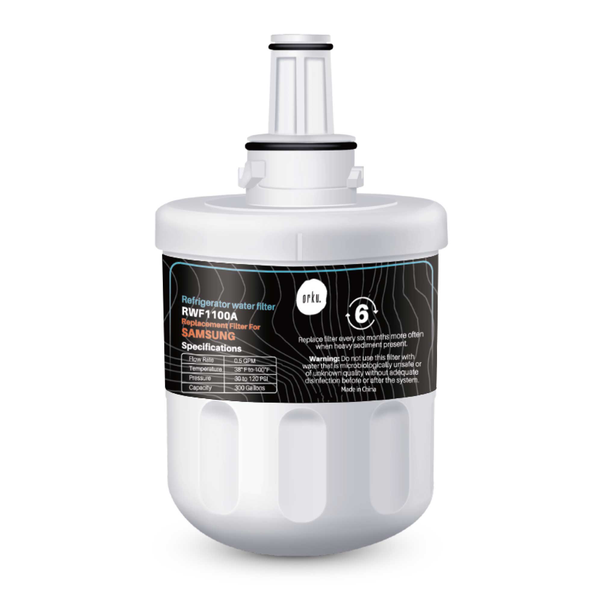 Orku Fridge Water Filter Cartridge Replacement for Samsung - RFC1100A RWF1100 V238-SUPDZ-40189388652624