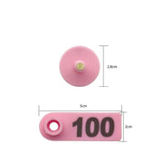 1-100 Cattle Number Ear Tag 5x2cm Set - Mini Pink Cow Sheep Pig Livestock Label V238-SUPDZ-40192184057936