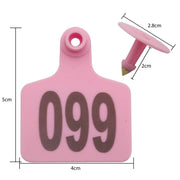 1-100 Cattle Number Ear Tags 5x4cm Set - Small Pink Pig Goat Livestock Label V238-SUPDZ-40192186482768