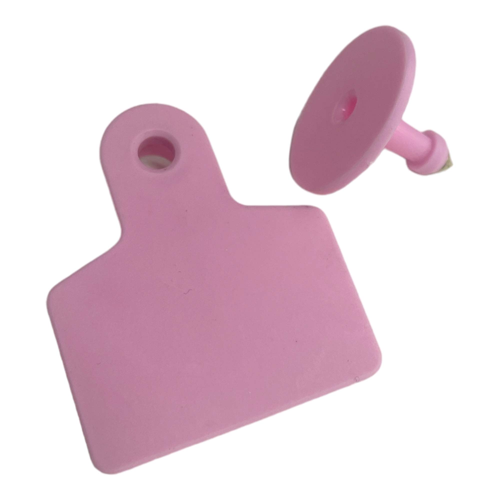 100x Cattle Ear Tags 5x4cm Set - Small Pink Blank Sheep Pig Livestock Label V238-SUPDZ-40207903326288