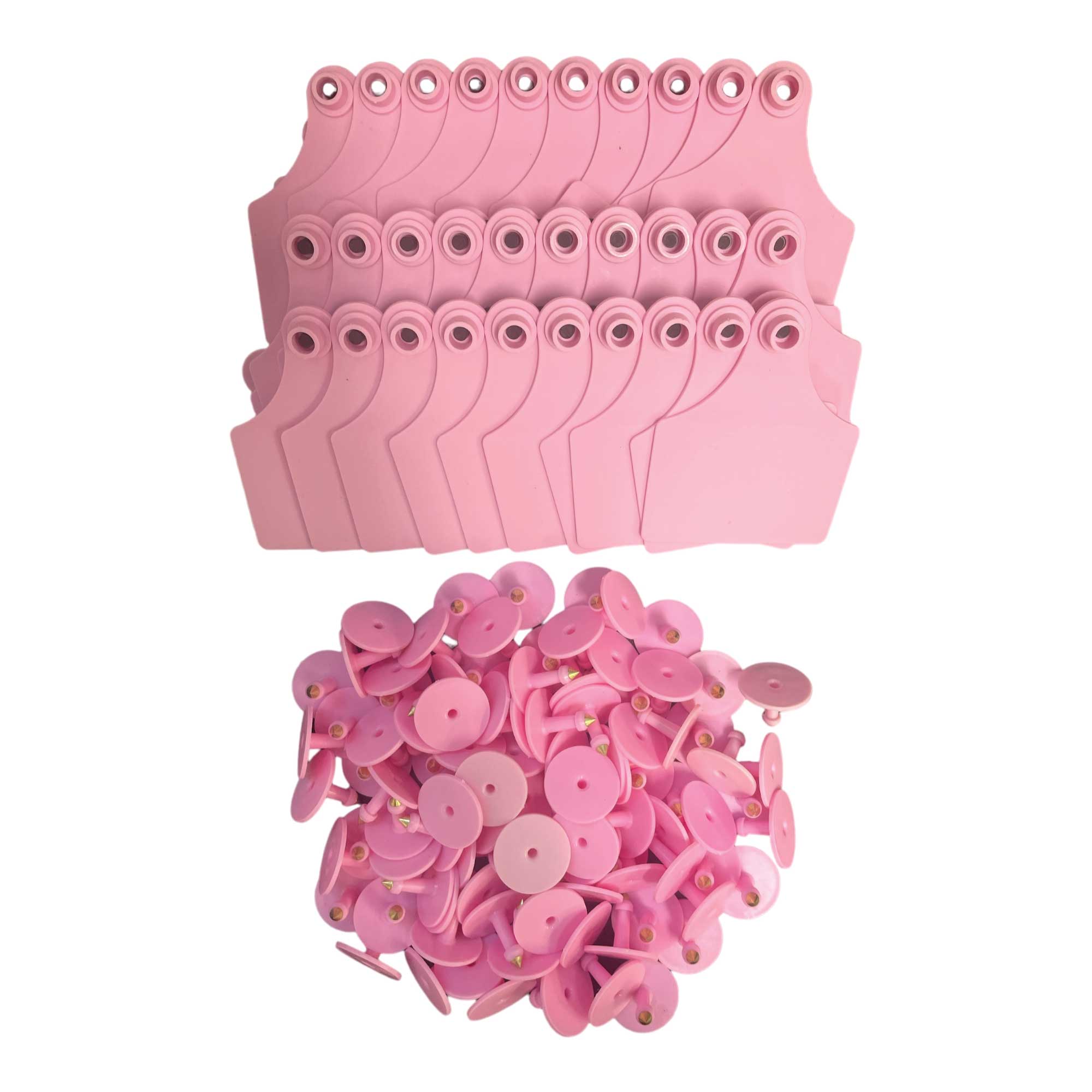 100x Cattle Ear Tags 7x10cm Set - Large Pink Blank Cow Sheep Livestock Label V238-SUPDZ-40208874274896