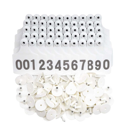 1-100 Cattle Number Ear Tag 6x7cm Set - Medium White Cow Sheep Livestock Label V238-SUPDZ-40208916742224