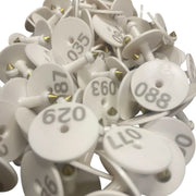 1-100 Cattle Number Ear Tag Set - Round White Pig Sheep Goat Livestock Label V238-SUPDZ-40208927621200