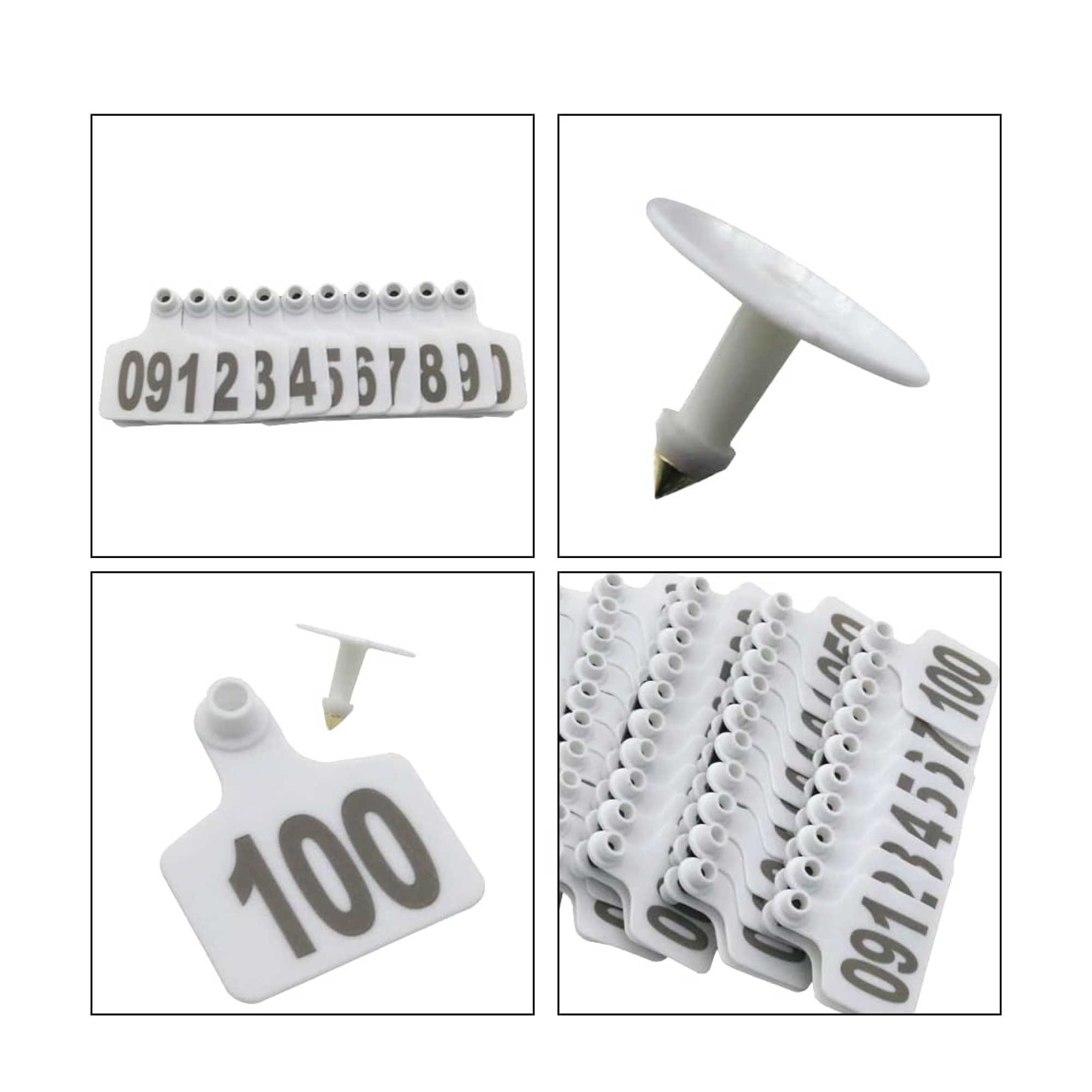 1-100 Cattle Number Ear Tags 7x10cm Set - XL White Cow Sheep Livestock Labels V238-SUPDZ-40208928866384